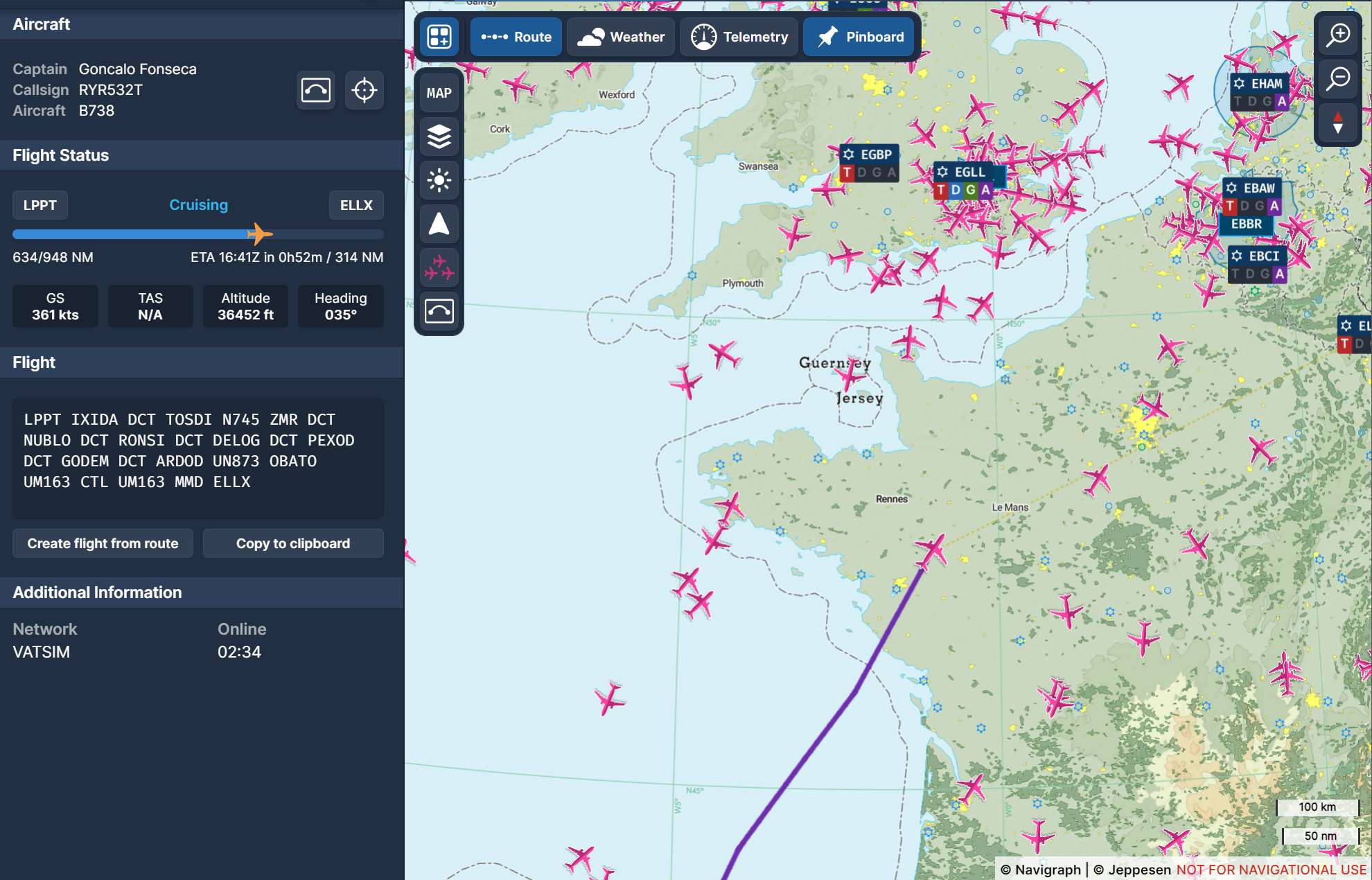 Navi-Vatsim-06 Navigraph Charts: Jetzt mit VATSIM und IVAO-Traffic