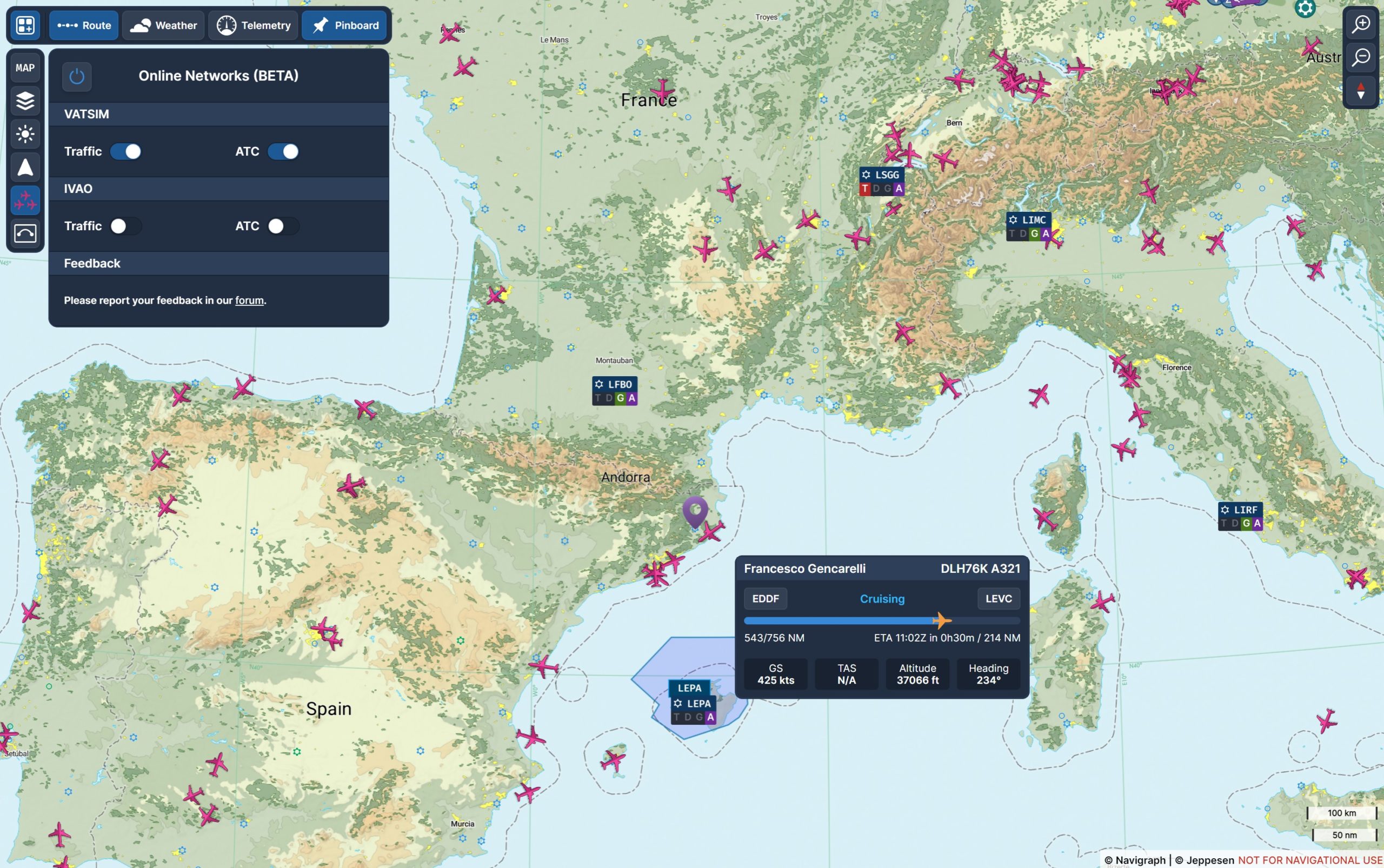 Navi-OnlTr-05-scaled Navigraph Charts jetzt mit verbessertem Online Traffic