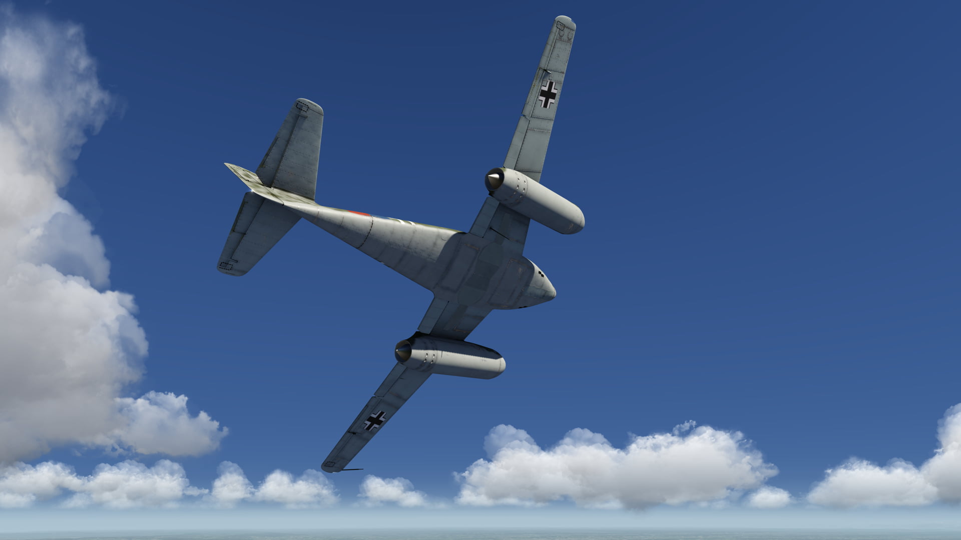 aerofly_fs_me262_clouds_from_below Messerschmitt Me 262 jetzt im Aerofly FS 4 verfügbar