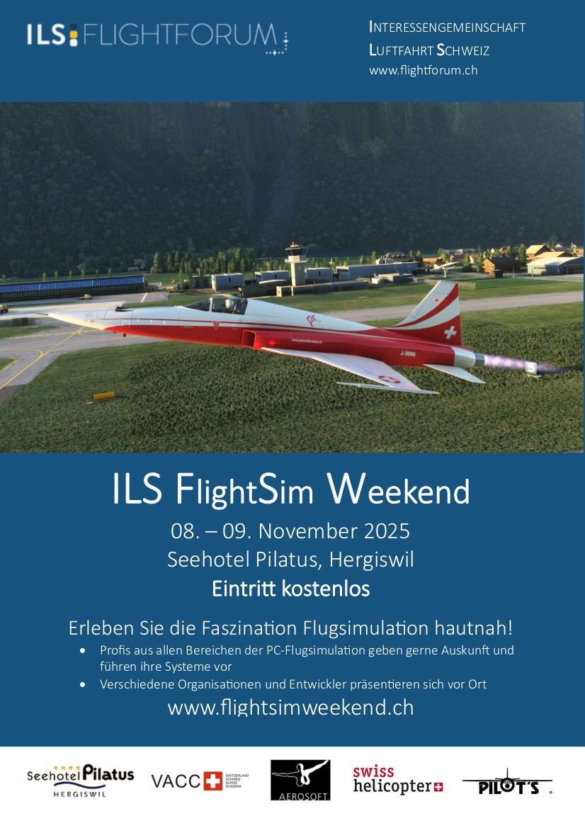 ILS-FlightSimWeekend-01 Vormerken: ILS Flightsim Weekend 2025 in Hergiswil
