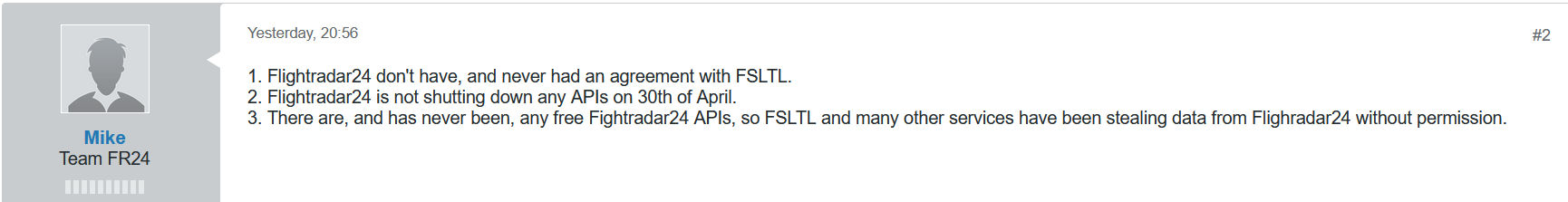 FSLTL-01 FlightRadar24 erhebt schwere Vorwürfe gegen FSLTL-Entwickler
