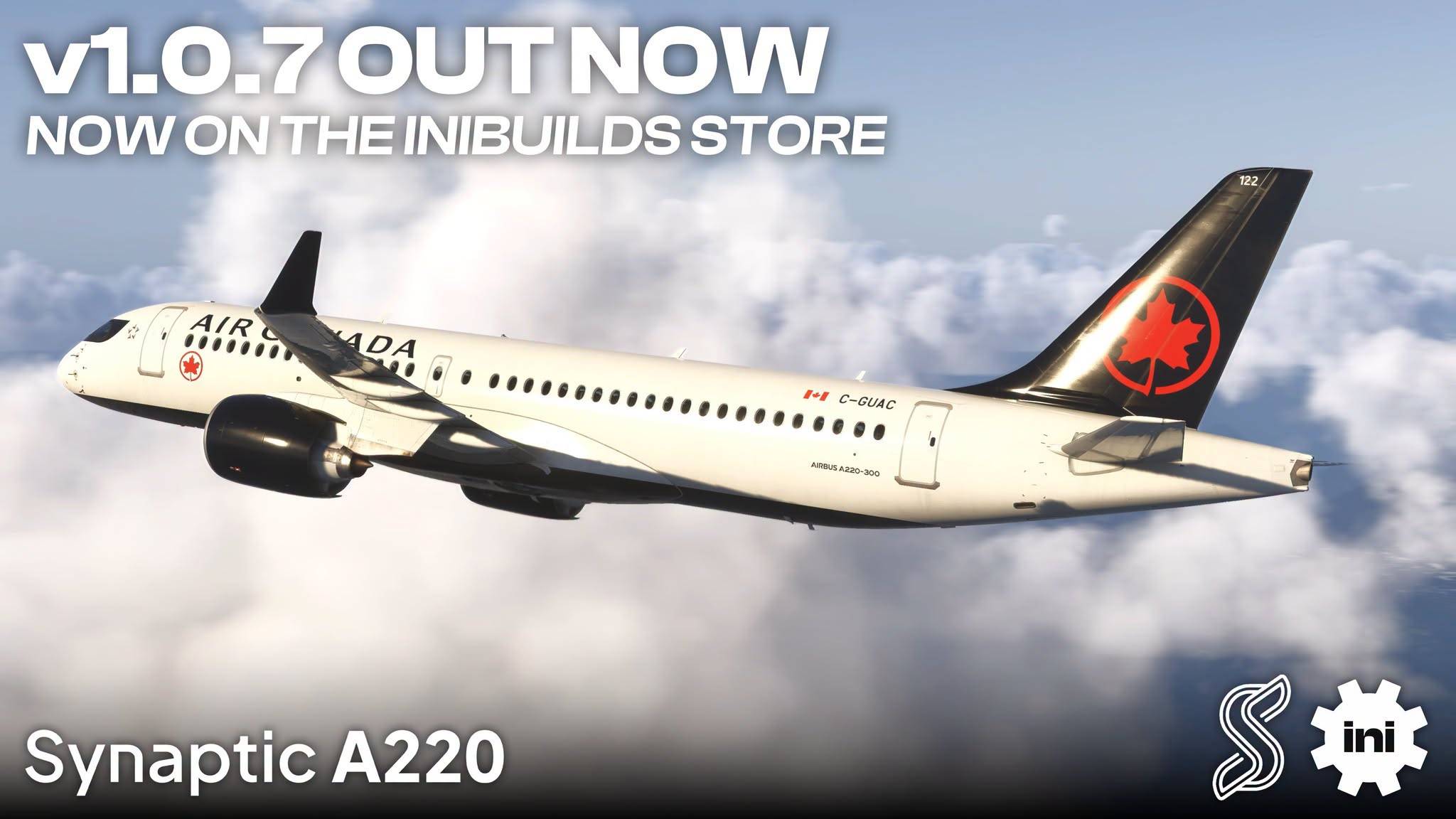 A22X-47-1 Synaptic A220 im iniBuilds-Store gelandet