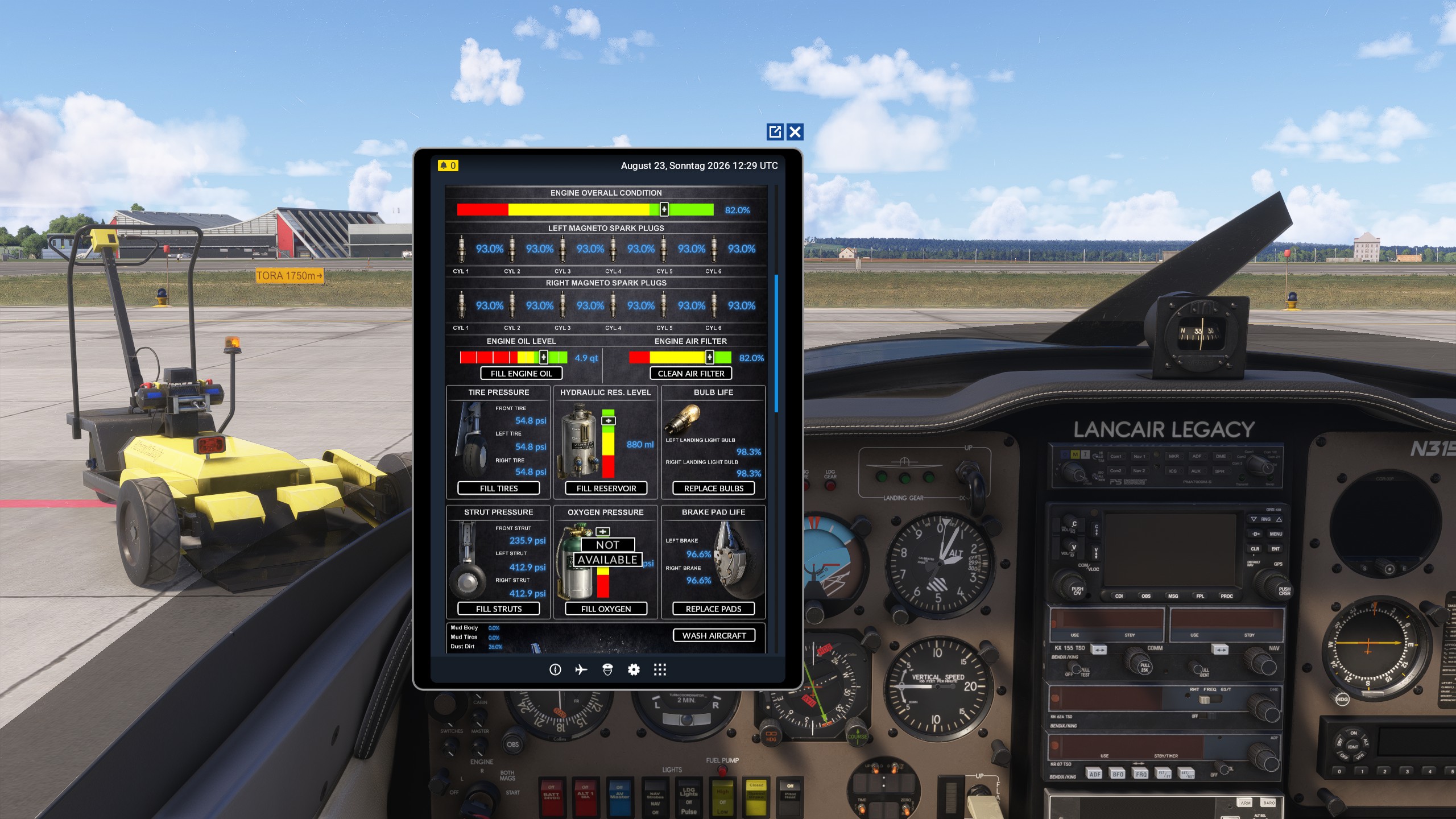 Bild-5-EFB-Maintenance-Page-Original Schicker Sprinter mit Tiefgang: Lancair Legacy für MSFS 2024