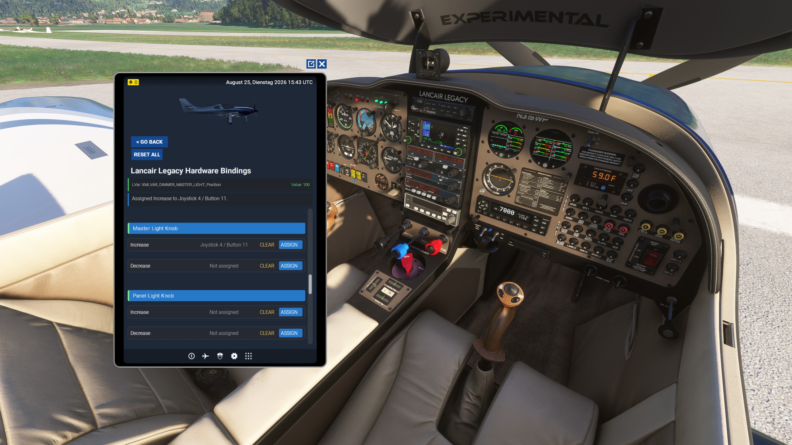 Bild-8-EFB-Hardware-Bindings-Original Schicker Sprinter mit Tiefgang: Lancair Legacy für MSFS 2024