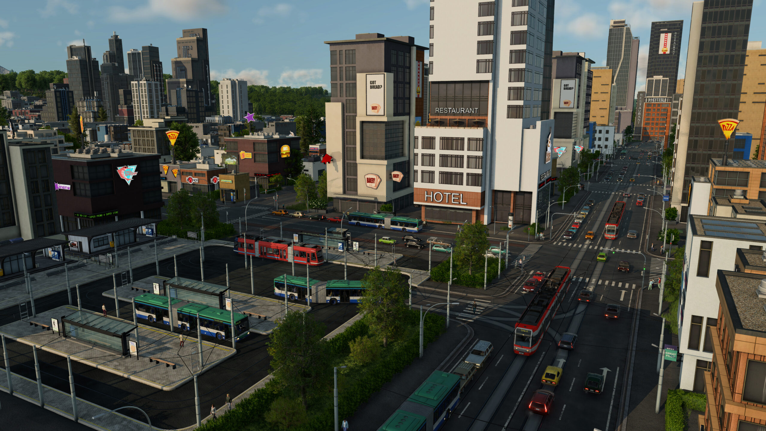 Busy-Downtown-Road-Station-scaled Transport Fever 3: Fliegen einmal aus anderer Sicht