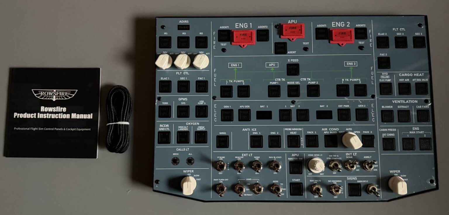 Rowsfire A107 Pro overhead panel shown on a scale during product weight measurement