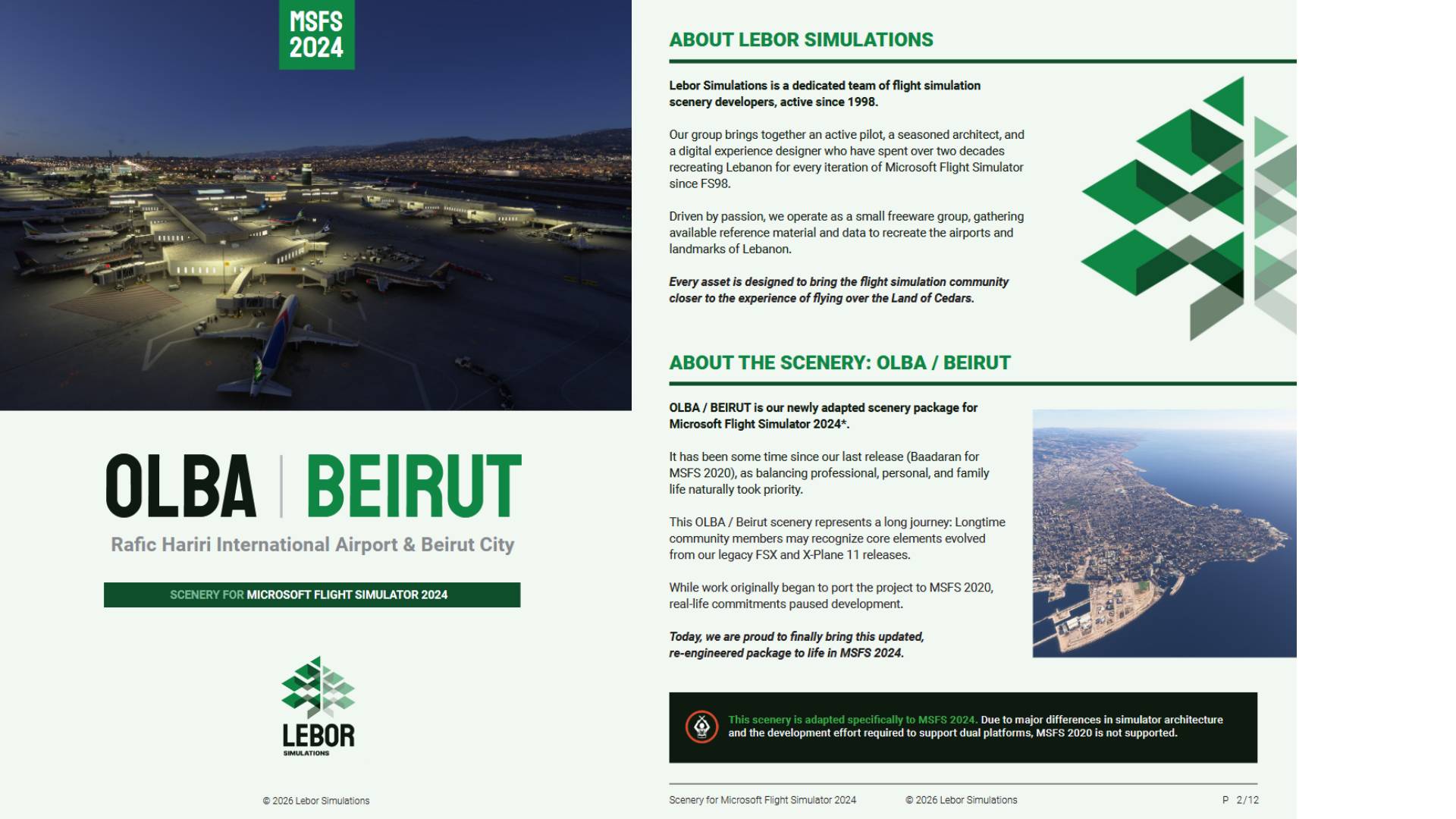 OLBA-HB-01 Beirut (OLBA) im MSFS 2024: Kostenlose Szenerie von Lebor