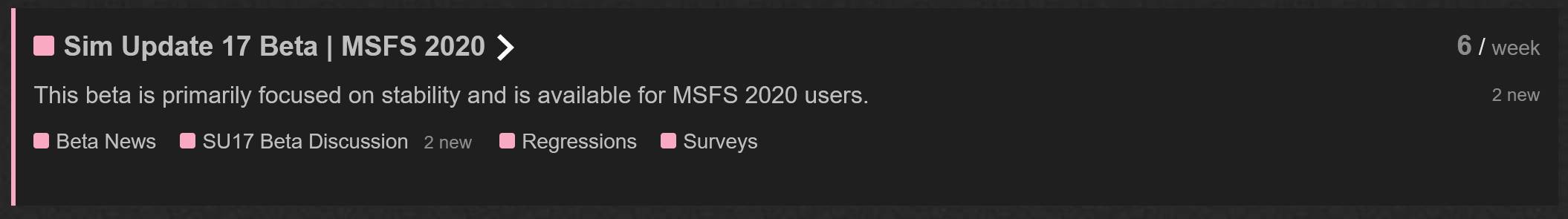 SU17-01 MSFS 2020: Sim Update 17 in der Beta gestartet